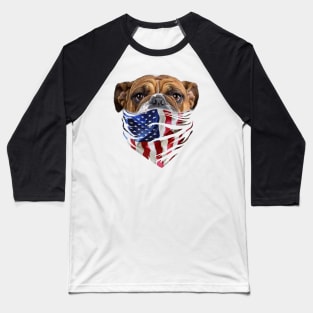 Patriot English Bulldog In Usa America Bandana Dog Baseball T-Shirt